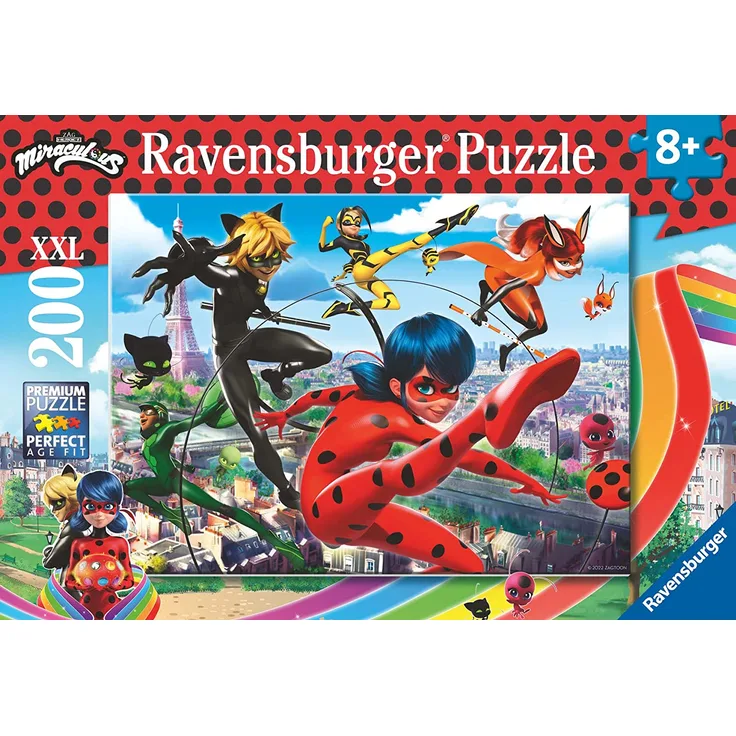 Ravensburger Puzzle 12998 - Superhelden-Power - 200 Teile XXL Miraculous Puzzle für Kinder ab 8 Jahren - Preisvergleich