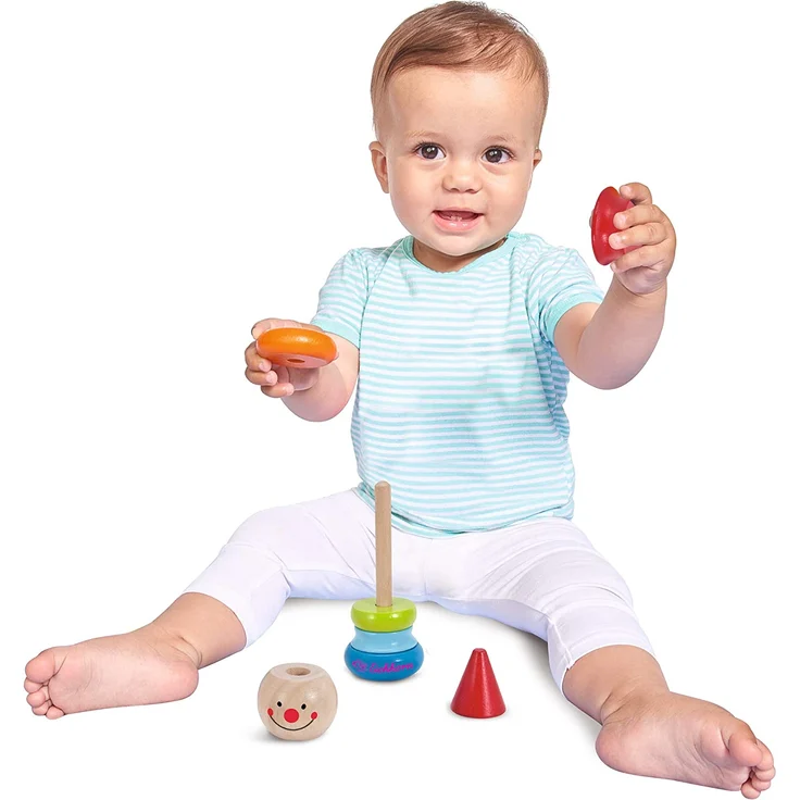 Eichhorn 100003750 Lernspielset bestehend aus Steckfigur Clown, Motorikschleife und Schiebehund, 3 teilig – Bild 3