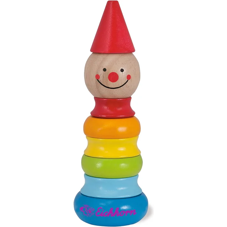 Eichhorn 100003750 Lernspielset bestehend aus Steckfigur Clown, Motorikschleife und Schiebehund, 3 teilig – Bild 4