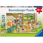 RAVENSBURGER Puzzle 2 mal 24 Teile Fröhliches Landleben
