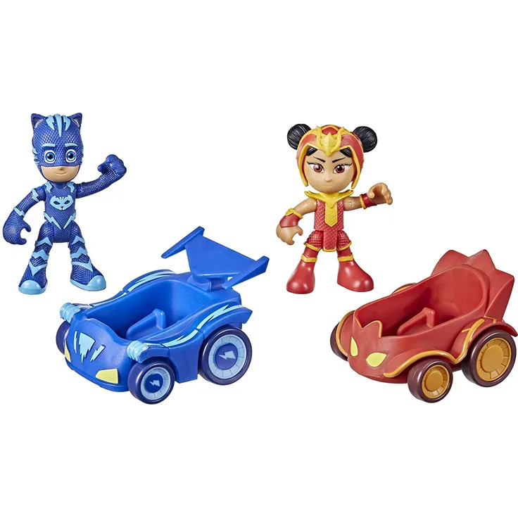 PJ Masks Catboy vs An Yu Fahrzeuge Battle-Pack Vorschulspielzeug, Fahrzeug und Action-Figurenset für Kinder ab 3 Jahren F2843 Mehrfarbig