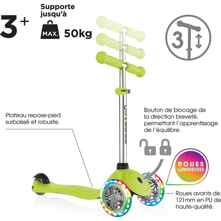 Primo Lights Junior Fußbremse Grün/Hellgrün – Bild 2