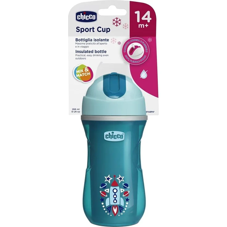 Chicco 00006991200000 Trinkbecher Sport, 14M+, 260 ML, blau – Bild 3