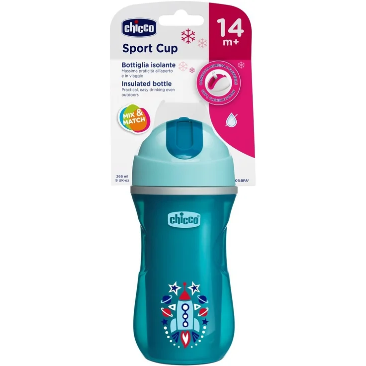 Chicco 00006991200000 Trinkbecher Sport, 14M+, 260 ML, blau – Bild 9