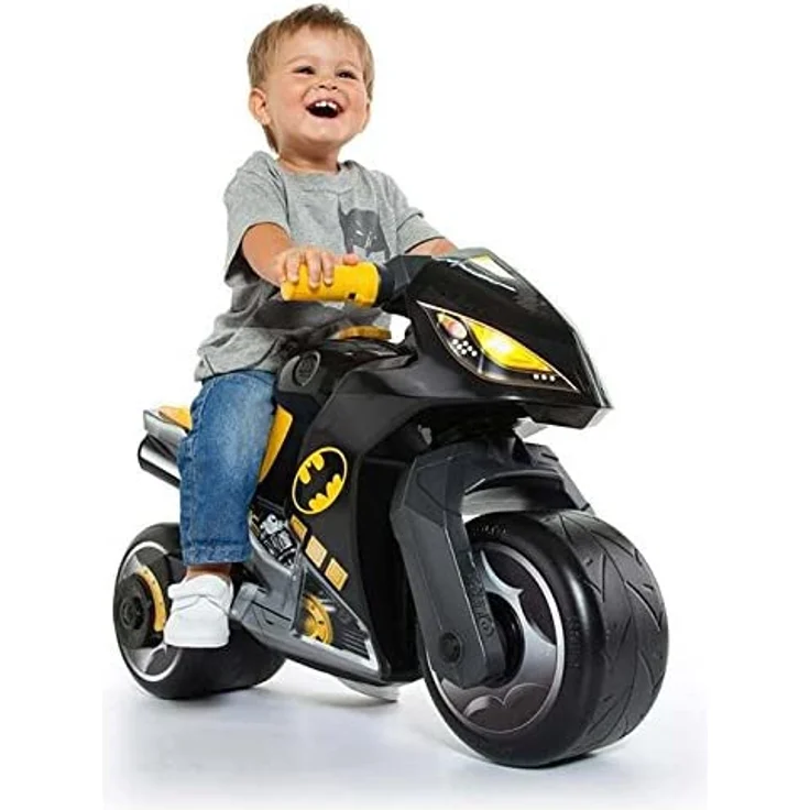 Motorrad-Aufsitz Molto Cross, ab 18 Monaten, geländegängig, Hightech-Spielzeugdekoration, löst Sich Nicht ab. Sportliches und einzigartiges Design (Schwarz - Batman) – Bild 2