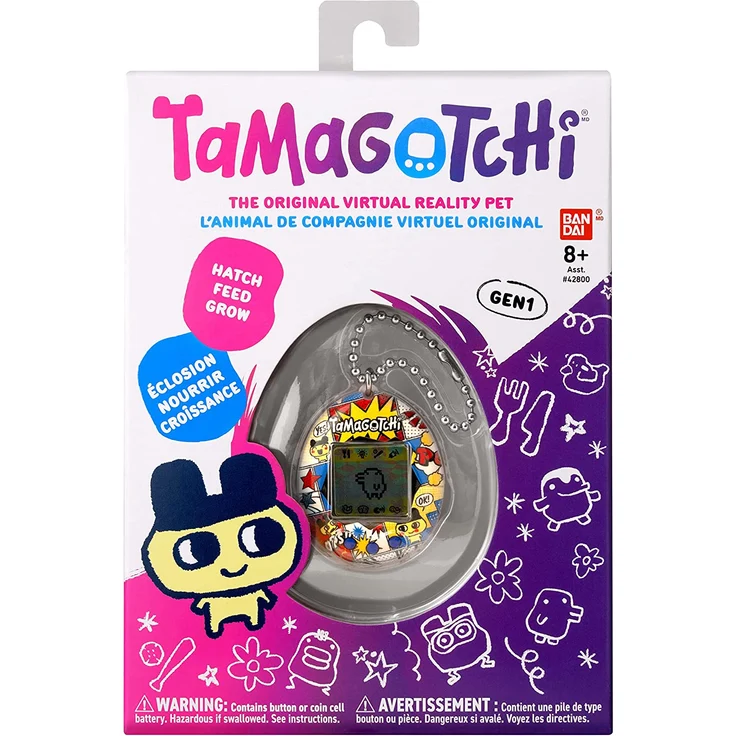 TAMAGOTCHI Original Bandai Tamagotchi Comic Strip Shell mit Kette - Das Original Virtual Reality Pet 42925NBNP – Bild 4