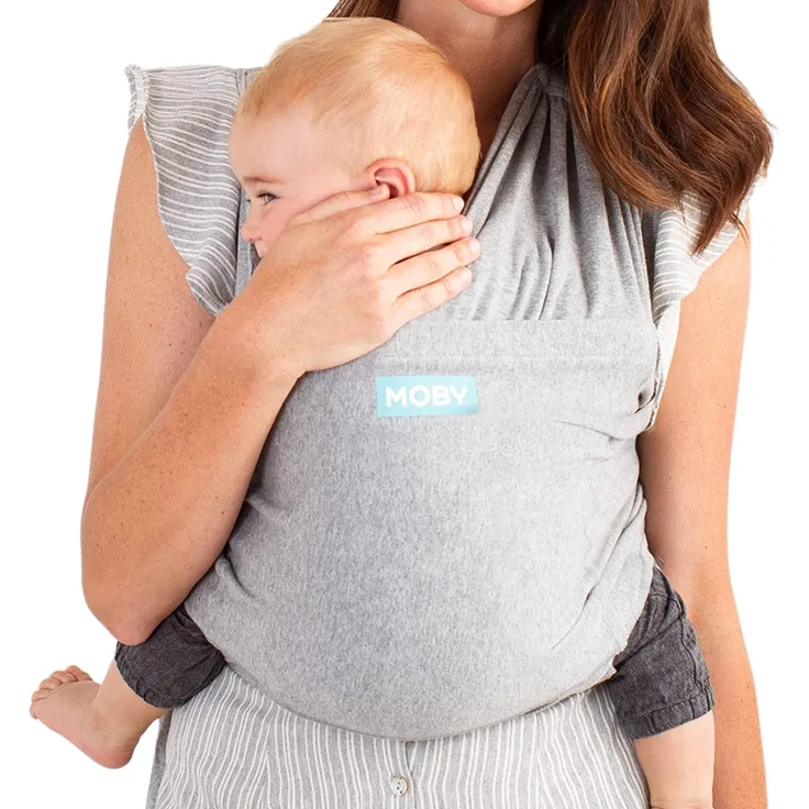 Moby Fit Babytrage bis zu 13,6 kg, Baumwolle, grau