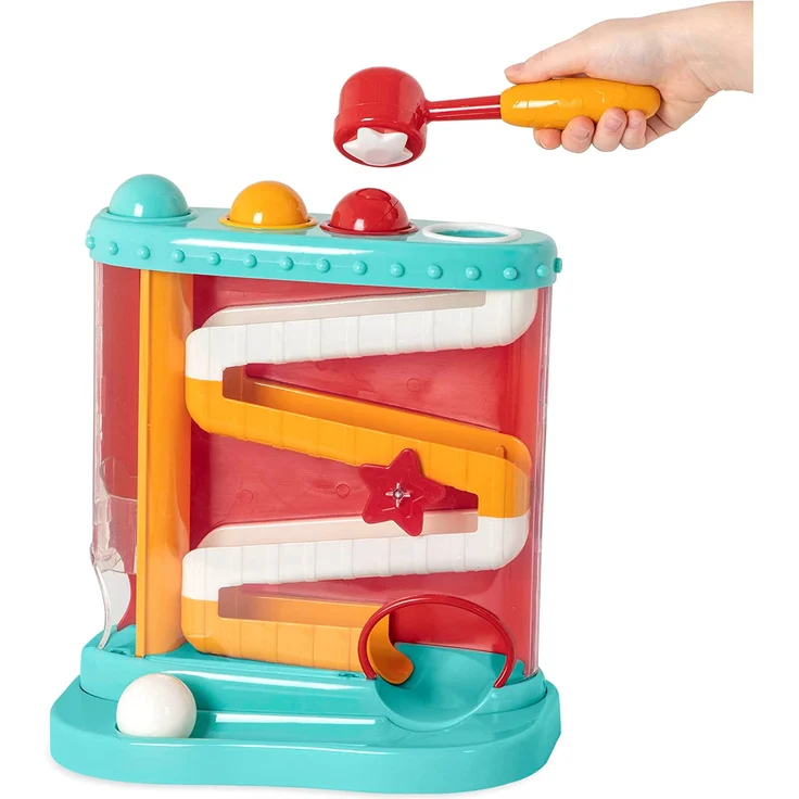 Battat Kugelbahn Motorikspielzeug – Hammerspiel mit Hammer und 4 Kugeln – Lernspielzeug Hämmerchenspiel, Baby Spielzeug für Kinder ab 1 Jahr (7 Teile) – Bild 5