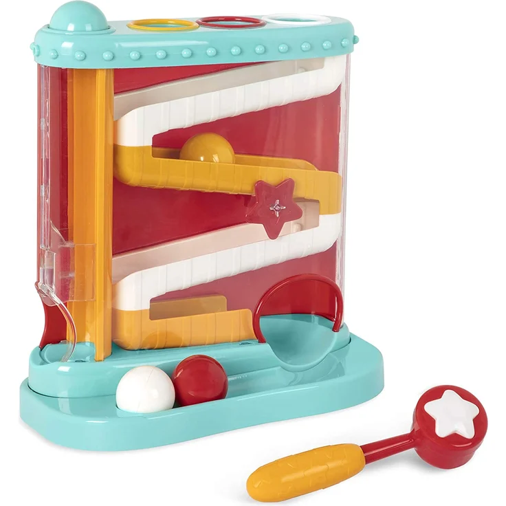 Battat Kugelbahn Motorikspielzeug – Hammerspiel mit Hammer und 4 Kugeln – Lernspielzeug Hämmerchenspiel, Baby Spielzeug für Kinder ab 1 Jahr (7 Teile) – Bild 3