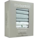 Little Bamboo Musselintücher, 60 x 60 cm, Hellgrau, 8 Stück