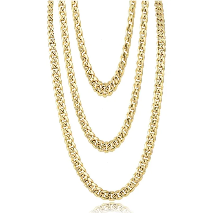 TK Gruppe Timo Klingler 5X Goldkette Panzerkette Goldkettchen Gold Kette Rapper Gangster Fokuhila Accessoires 80er 90er Jahre Fasching Karneval Accessoire Damen und Herren (5X)