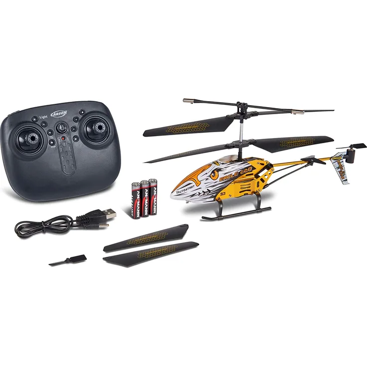 Carson 500507151 Eagle 220 Autostart 2. 4 GHz – Ferngesteuerter Helikopter, Robustes RTF (Ready to Fly) Modell für Einsteiger, mit Start- und Landefunktion, für Kinder ab 8 Jahren