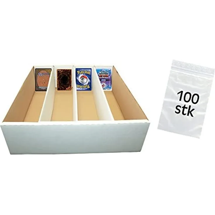 CAGO Unbekannt Riesen Deck-Box + 100 Beutel (weiß) für 4000 Karten (Magic / Pokemon / YuGiOh)