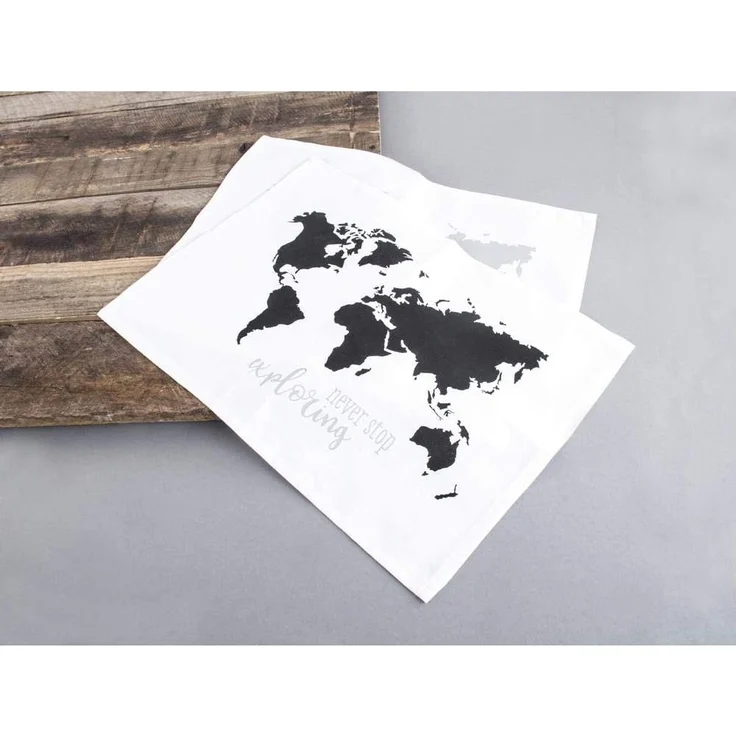Rayher 45106000 Schablone World map, Format DIN A3, mit Rakel, Siebdruck-Schablone, Malschablone, selbstklebend – Bild 2