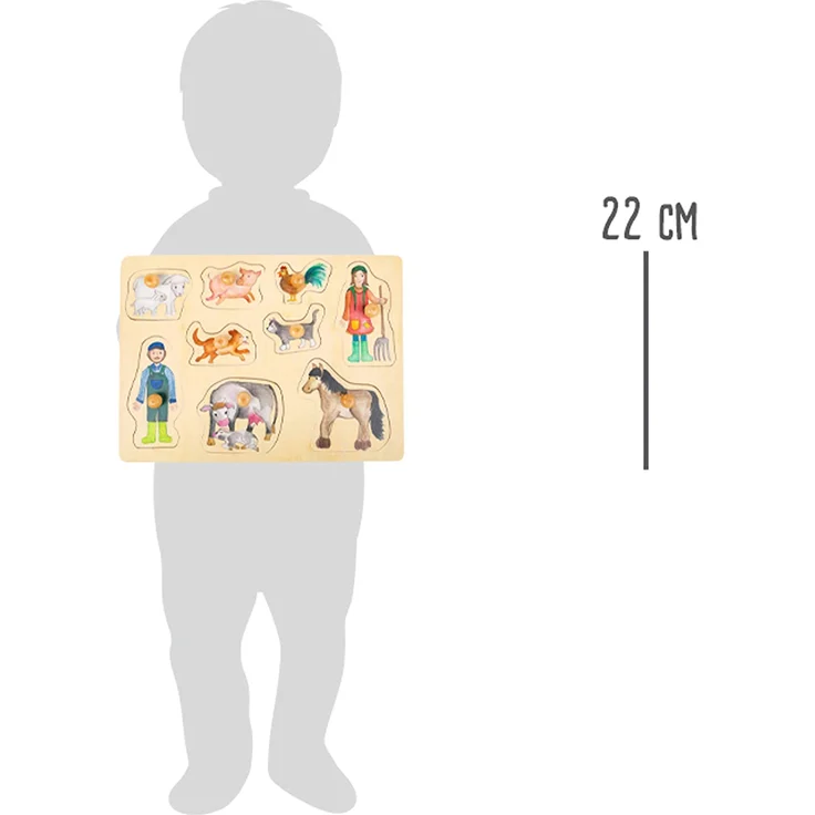 Small Foot 11500 Setzpuzzle Bauernhof und Landleben aus Holz mit verschiedenen Motiven, ab 12 Monaten Spielzeug, Mehrfarbig – Bild 3