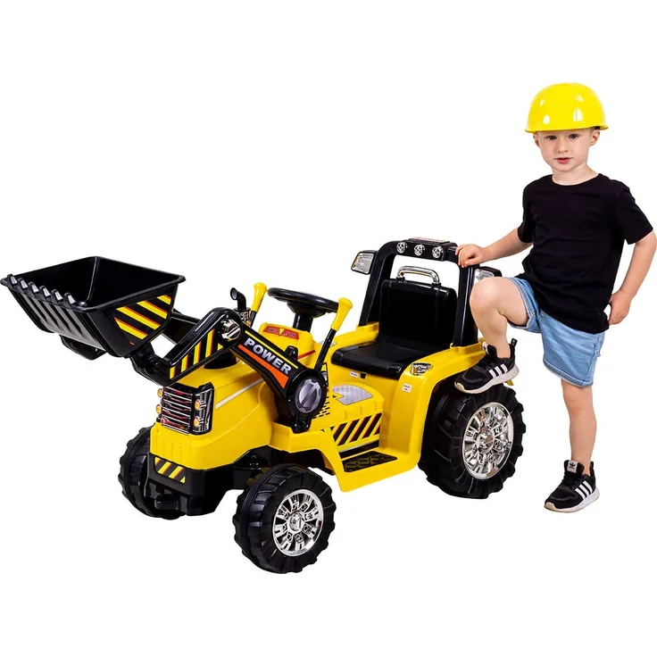 Kinder Elektro Auto Fahrzeug BAGGER Traktor Kinderauto Elektrobagger (Gelb) – Bild 9