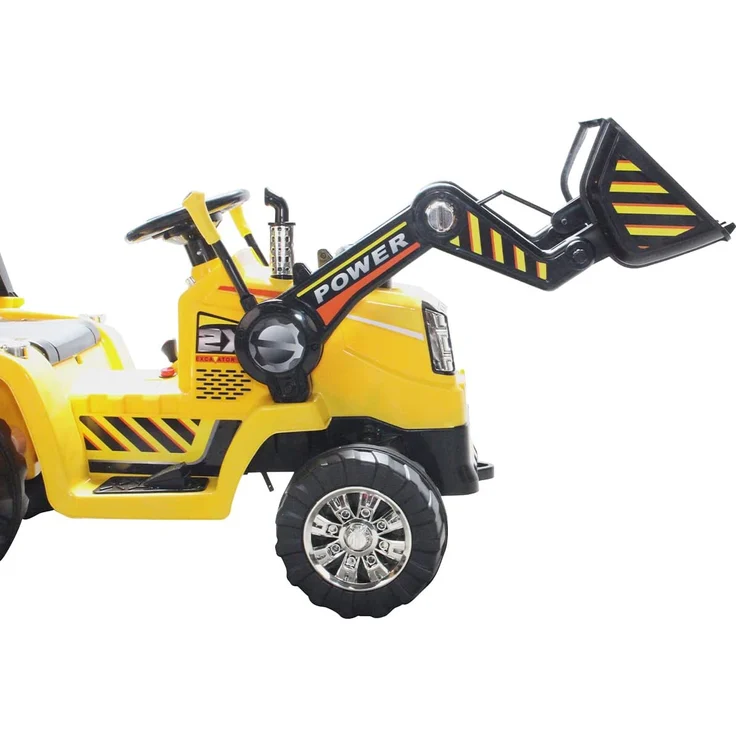 Kinder Elektro Auto Fahrzeug BAGGER Traktor Kinderauto Elektrobagger (Gelb) – Bild 8