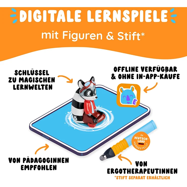 Edurino Figur Robin Zahlen & Mengen ab 4 Jahren inkl. App I Innovatives und digitales Lernspiel für Mädchen & Jungen I Spielerisches Lernen von Zahlen 0-10 | Geometrische Formen erkennen – Bild 3