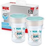 NUK Magic Cup Trinklernbecher | 8+ Monate | 230 ml | auslaufsicherer 360°-Trinkrand | BPA-frei | grau | 2 Stück