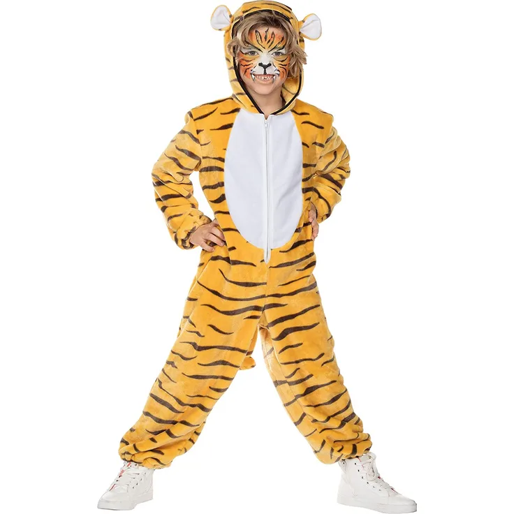 PxP 12303 - Tigeroverall, Kinder Kostüm Gr. 104 - 128 Plüsch Tiger