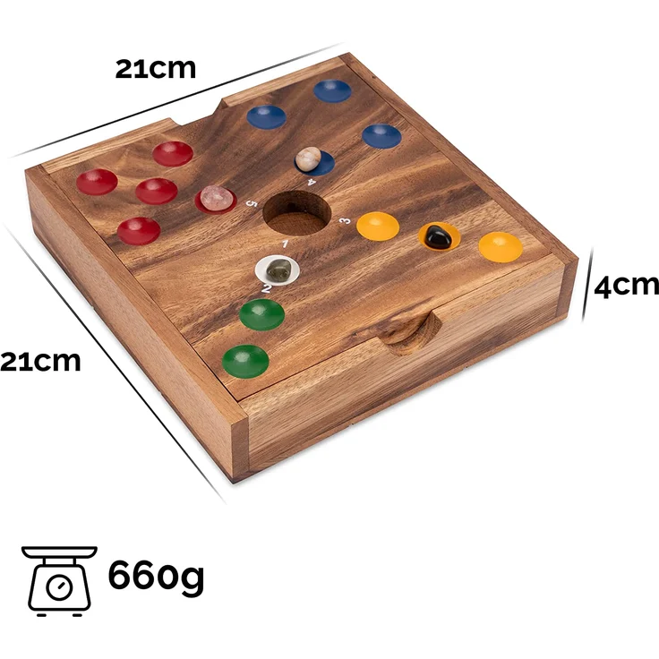 Big Hole für 2 bis 6 Spieler - Spielfeld 21 x 21 cm - aus Holz mit Edelsteinen – Bild 4