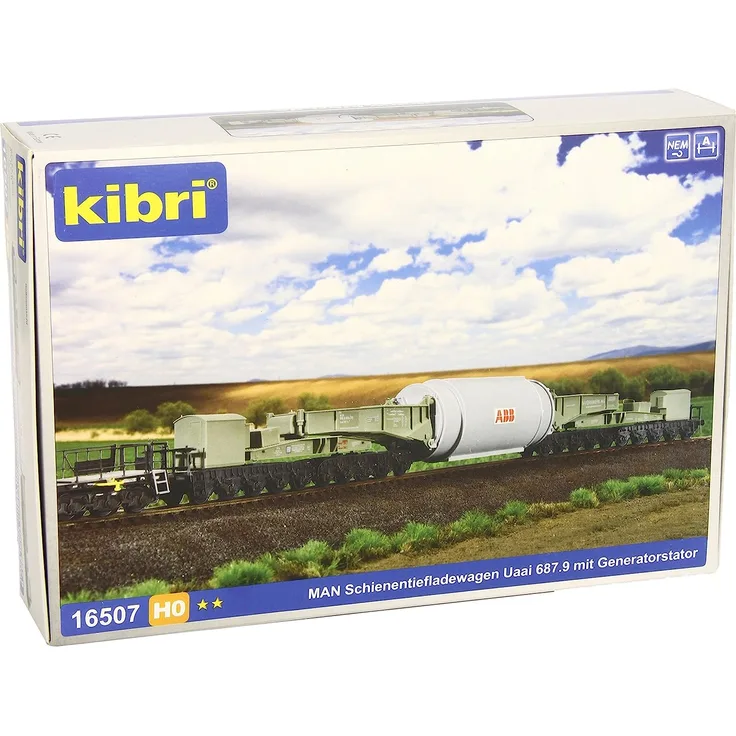 kibri 16507 H0 Schienentiefladewagen Uaai