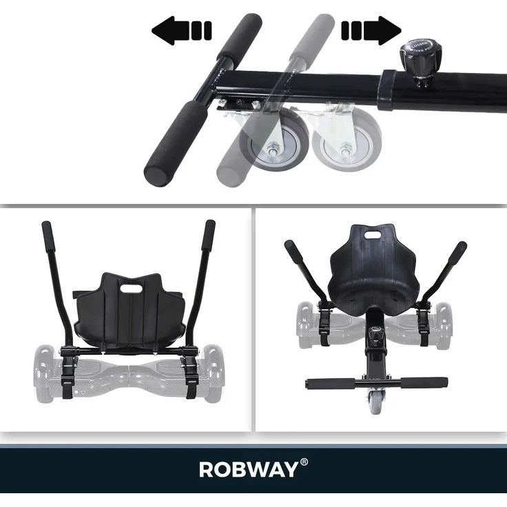 Robway Universal Hoverseat Hover Board Sitz E-Balance Speedkart Hoverkart (Schwarz) – Bild 7