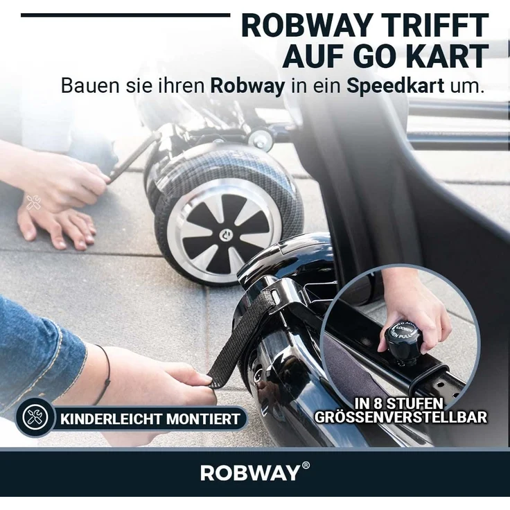 Robway Universal Hoverseat Hover Board Sitz E-Balance Speedkart Hoverkart (Schwarz) – Bild 3