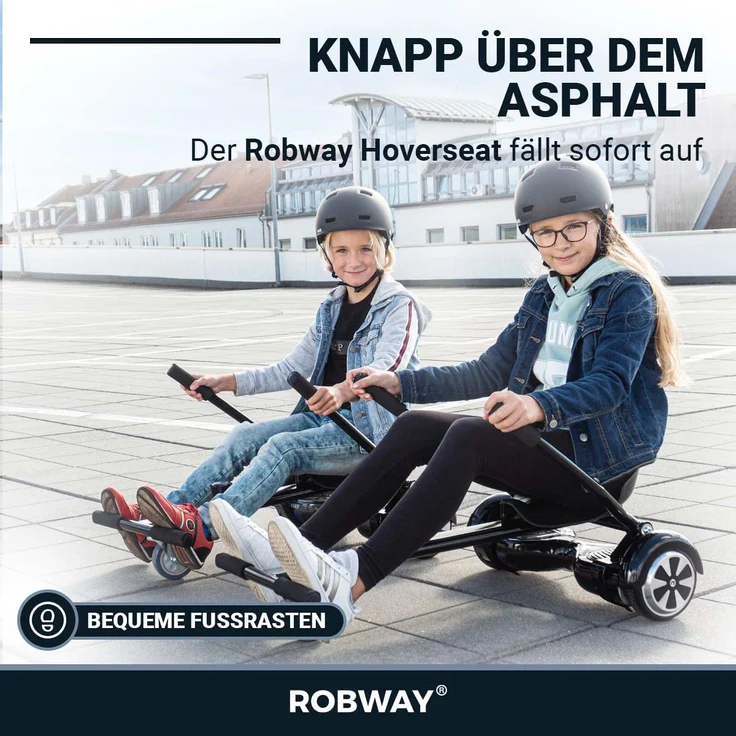 Robway Universal Hoverseat Hover Board Sitz E-Balance Speedkart Hoverkart (Schwarz) – Bild 5