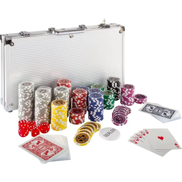 GAMES PLANET® Pokerkoffer, 300 Laserchips, Aluminium – Bild 1