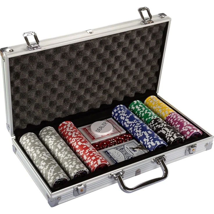 GAMES PLANET® Pokerkoffer, 300 Laserchips, Aluminium – Bild 2