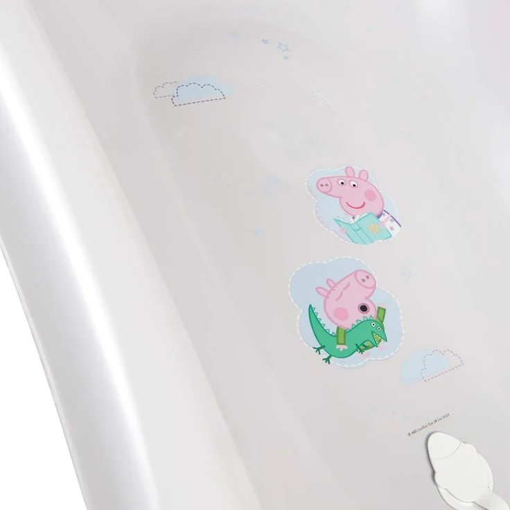 keeeper Babybadewanne mit Stöpsel, Peppa Pig Grau, Ab 0 bis ca. 12 Monate, 84 cm lang, ergonomisch – Bild 3