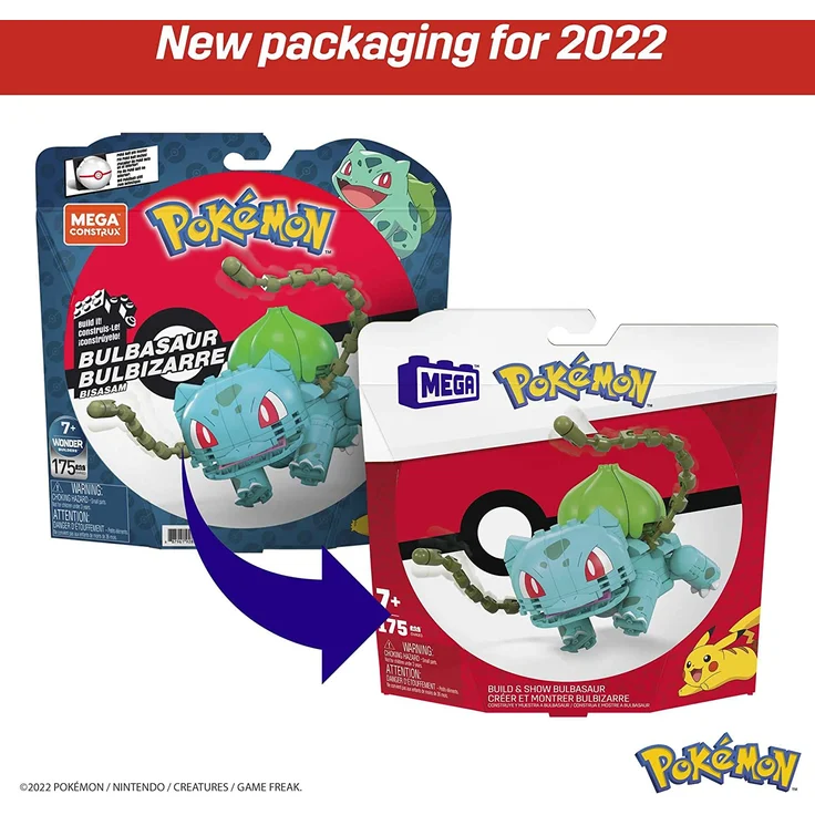 Mattel GVK83 Mega Construx Pokémon Medium Bulbasaur – Bild 7