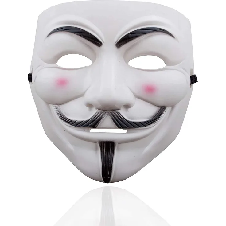 TK Gruppe Timo Klingler Vendetta Maske als Kostüm Accessoire für Damen & Herren, Kinder & Erwachsene an Anonymous Halloween & Fasching & Karneval