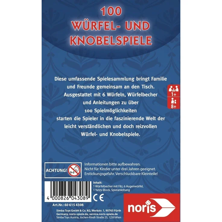 Noris 606154308 606154308-100 Würfel-und Knobelspiele, Familienspiel – Bild 2