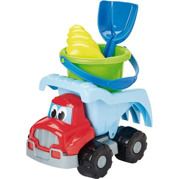 Simba Kipplaster mit Zubehör - Baustellen Fahrzeug mit Sandeimer Spaten Förmchen