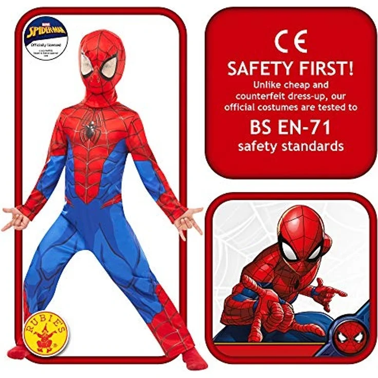 Rubie 's 640840s Spiderman Marvel Spider-Man Classic Kind Kostüm, Jungen, S (3 - 4 Jahre/104cms) – Bild 6