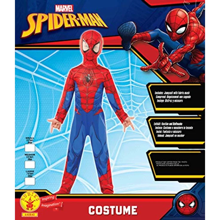 Rubie 's 640840s Spiderman Marvel Spider-Man Classic Kind Kostüm, Jungen, S (3 - 4 Jahre/104cms) – Bild 1