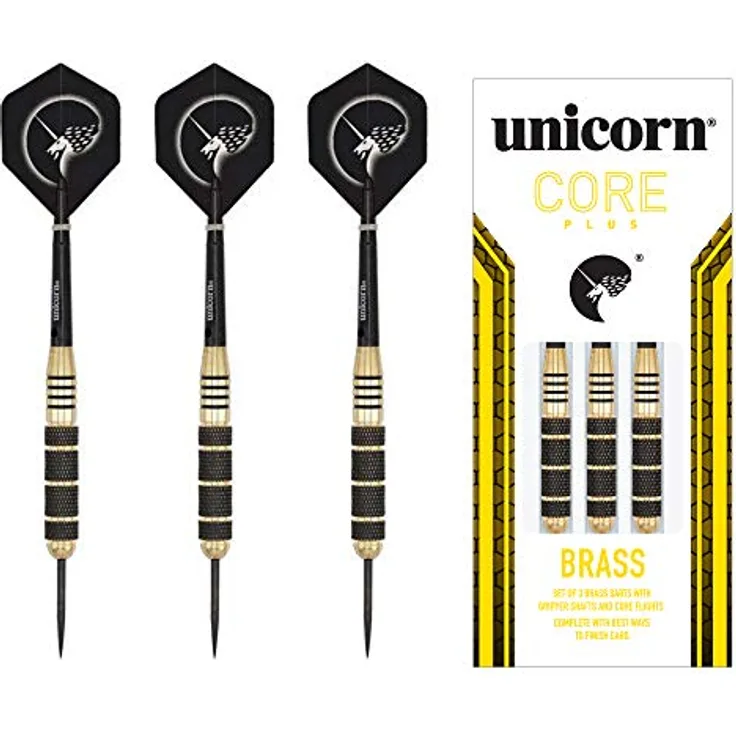 Unicorn Dartpfeile Core Plus 25 Gramm Kupfer schwarz/gold 3 Stück