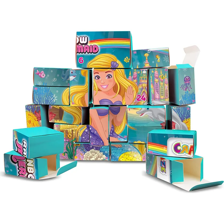 CRAZE DIY Adventskalender RAINBOW MERMAID Meerjungfrau kreativer Kinder Weihnachtskalender zum selbst gestalten kreieren Do it yourself 25338