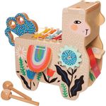 Manhattan Toy 217120 Musical Llama Holzinstrument für Kleinkinder mit Maraca, Multi