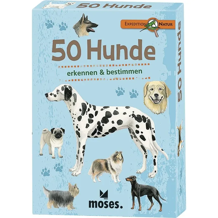 moses. Expedition Natur - 50 Hunde | Bestimmungskarten im Set | Mit spannenden Quizfragen