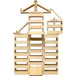 Micki 10216700 - 200 Bausteine Holz - 200 Stück - Natur - Bauklötze Plättchen - Kreativ-Set - ab 18 Monaten