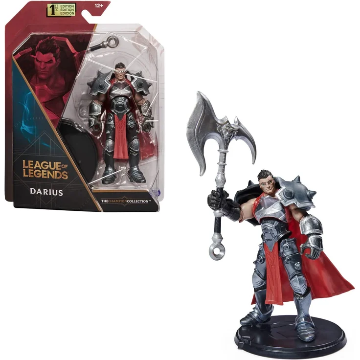 Spin Master League of Legends - 10cm Darius Actionfigur mit Axt und Ausstellungssockel – Bild 1