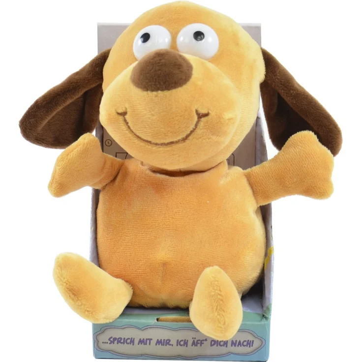 Kögler 75570 - Laber Hund Bruno, Labertier mit Aufnahme- und Wiedergabefunktion, plappert alles witzig nach und bewegt sich, ca. 18 cm groß, ideal als Geschenk für Jungen und Mädchen – Bild 1
