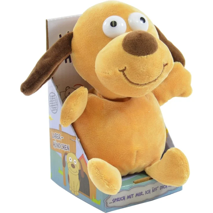 Kögler 75570 - Laber Hund Bruno, Labertier mit Aufnahme- und Wiedergabefunktion, plappert alles witzig nach und bewegt sich, ca. 18 cm groß, ideal als Geschenk für Jungen und Mädchen – Bild 2