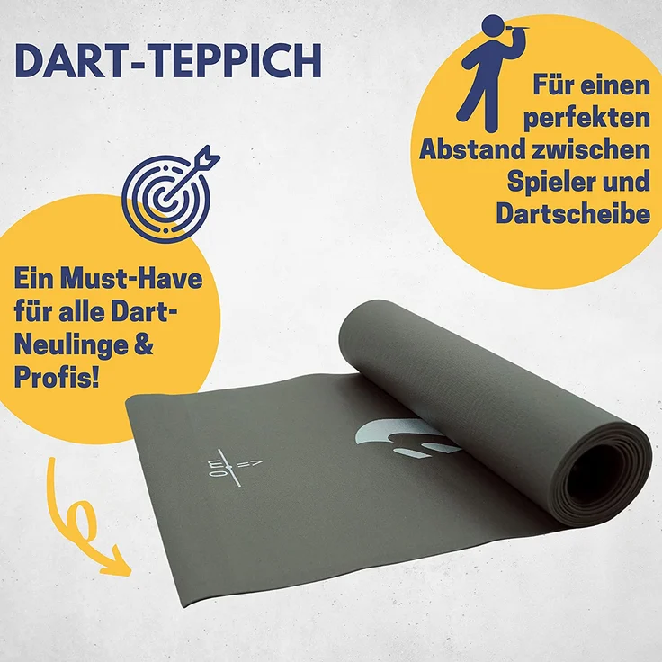 Best Sporting Dart-Teppich, 40 x2 50 cm, dunkelgrau mit Aufdruck – Bild 2