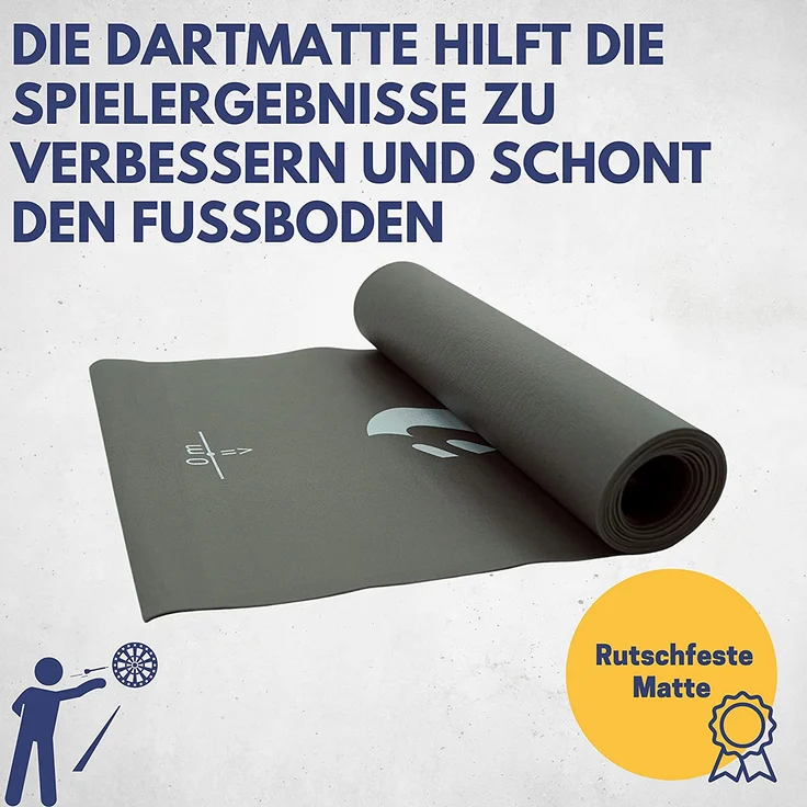 Best Sporting Dart-Teppich, 40 x2 50 cm, dunkelgrau mit Aufdruck – Bild 4