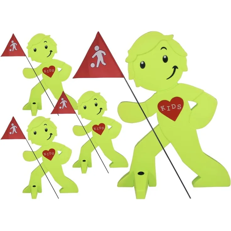BEACHTREKKER Streetbuddy Warnfigur für mehr Kindersicherheit - grün 4er Set