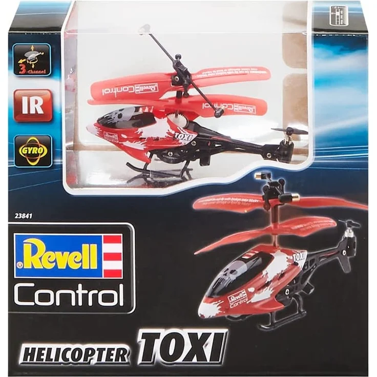 Revell Control 23841 RC Helikopter RTF, ferngesteuerter Hubschrauber für Einsteiger, 3-CH IR Fernsteuerung, einfach zu fliegen, elektrischer Gyro, sehr stabil, USB-Ladekabel, nur Indoor - TOXI, Rot – Bild 2